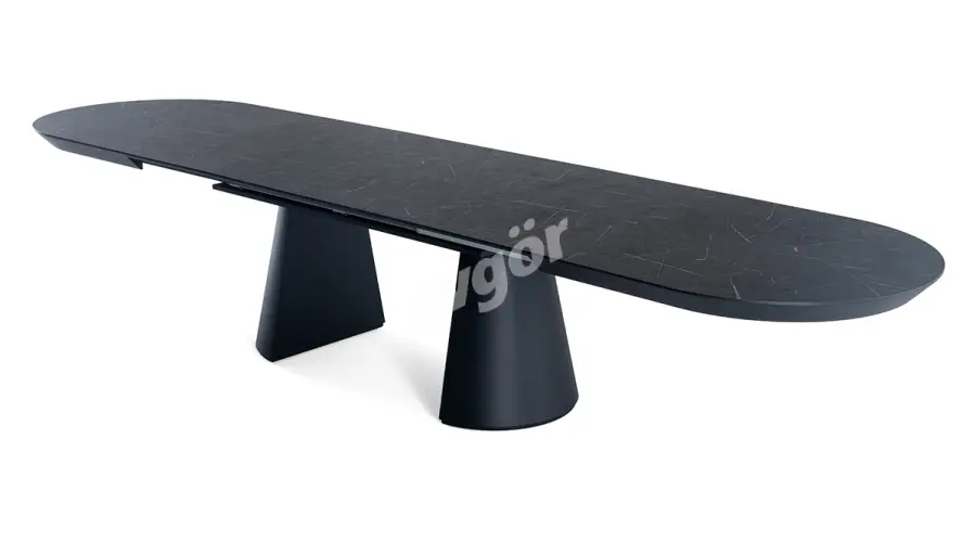 Barlas Oval Extendable Stone Surface Table - 3