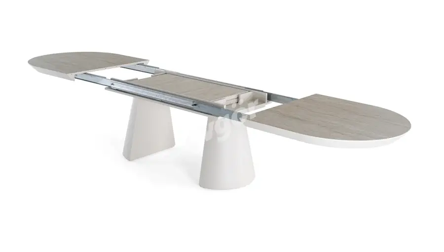 Barlas Oval Extendable Travertine Table - 4