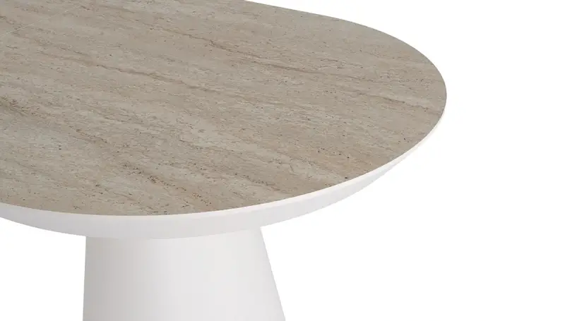 Barlas Oval Extendable Travertine Table - 5