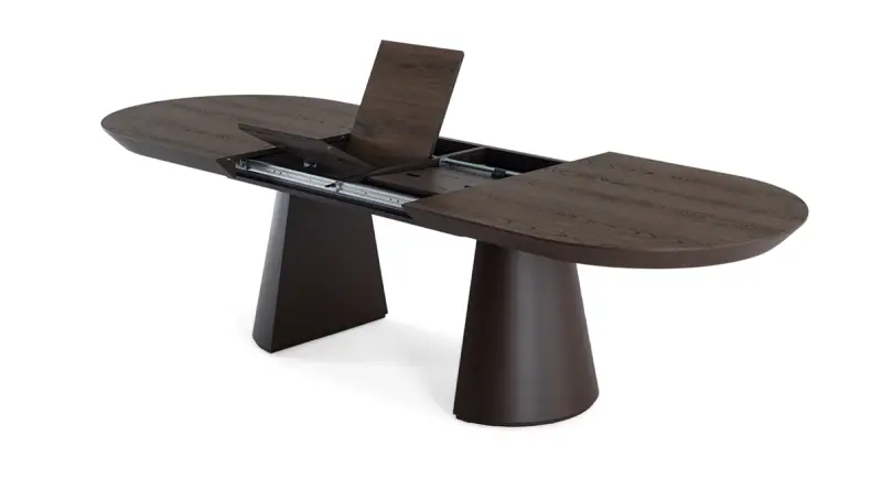 Barlas Oval Extendable Walnut Table - 4