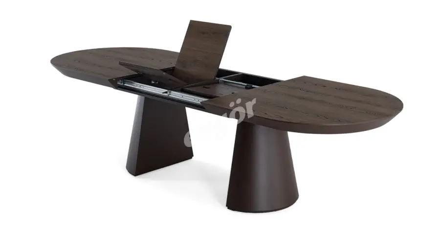 Barlas Oval Extendable Walnut Table - 4