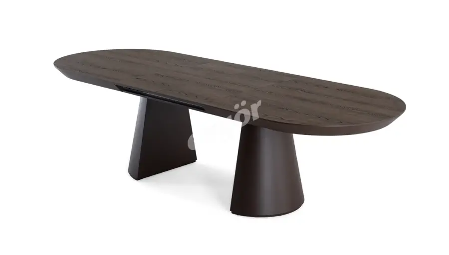 Barlas Oval Extendable Walnut Table - 3