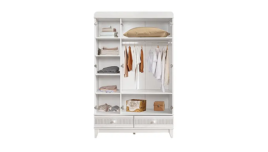 Bernas White 3-Door Wardrobe - 2