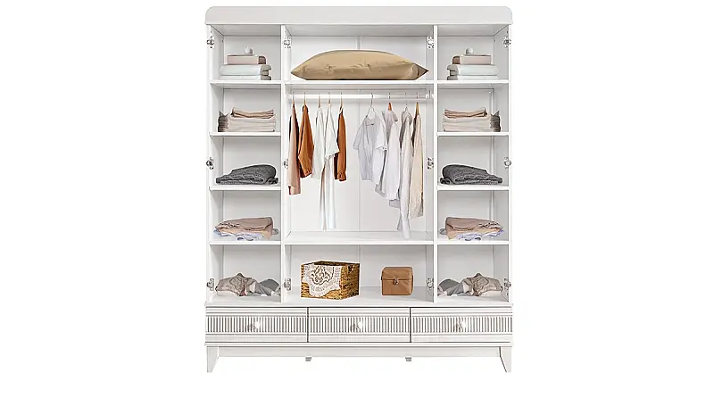Bernas White 4-Door Wardrobe - 2