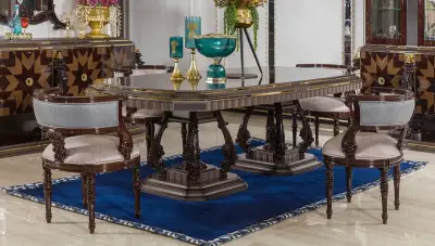 Crown Desenli Klasik Yemek Odası - 2