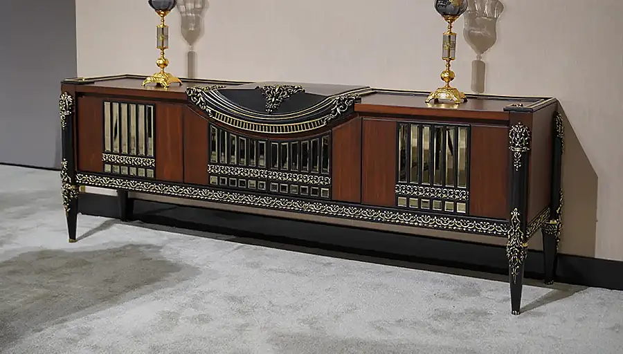 Destina Walnut Classic Sofa Set - 5