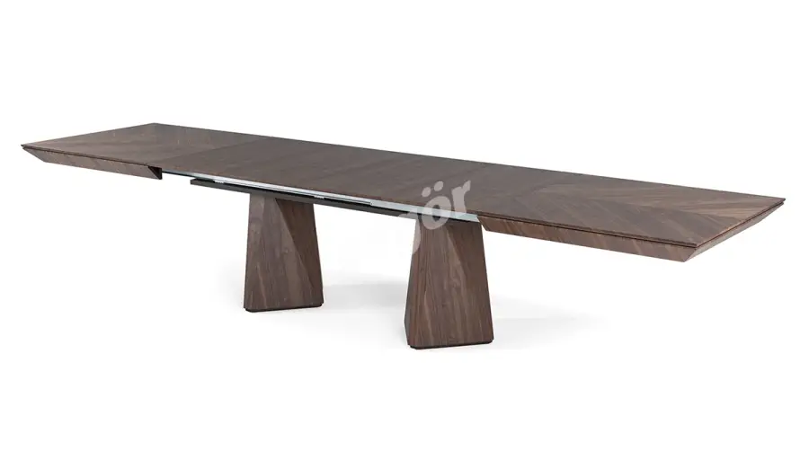 Deymond Walnut Veneered Extendable Table - 3