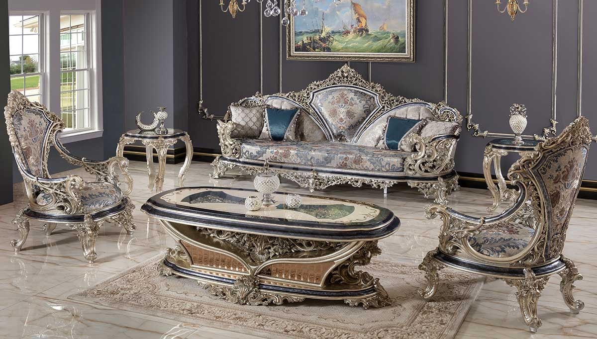 Dilruba Classic Gray Sofa Set