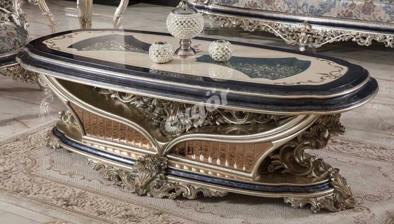 Dilruba Klasik Gri Orta Sehpa - 1