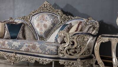 Dilruba Klasik Gri Üçlü Koltuk - 2