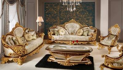  Dilruba Leaf Classic Sofa Set