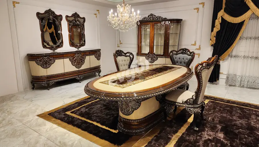 Eftelya Walnut Classic Dining Room - 1
