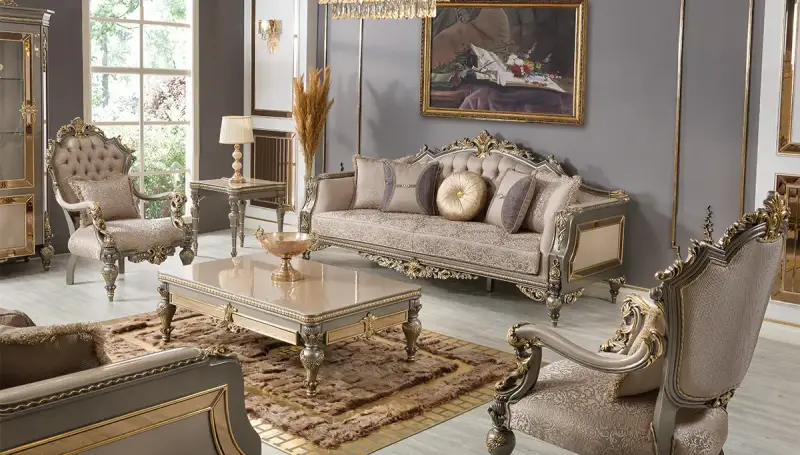 Emirgan Grey Avant-garde Sofa Set - 1