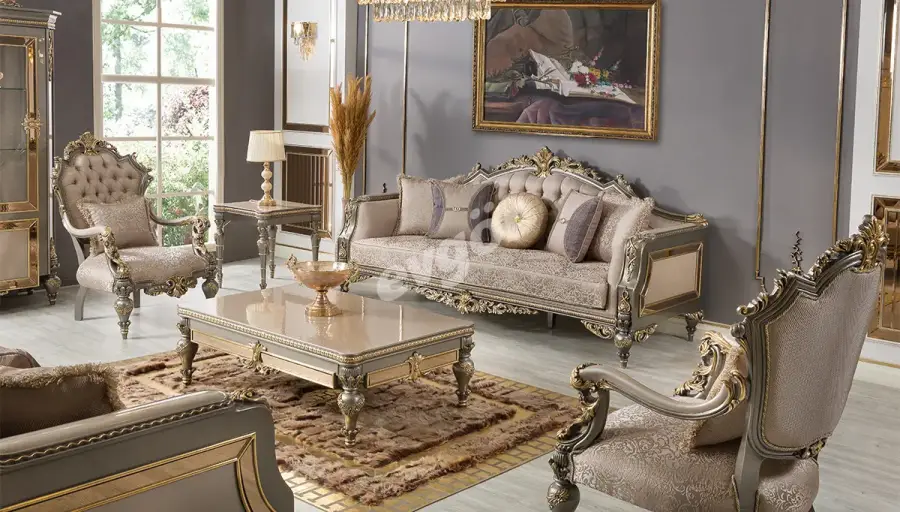 Emirgan Grey Avant-garde Sofa Set - 1