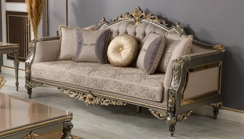 Emirgan Grey Avant-garde Three-Seater Sofa - 2