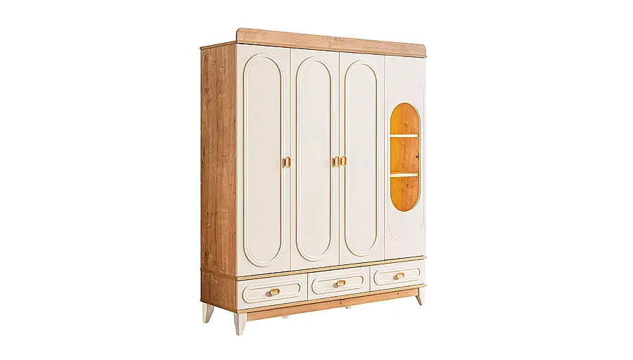 Esila Oak 4-Door Wardrobe - 1