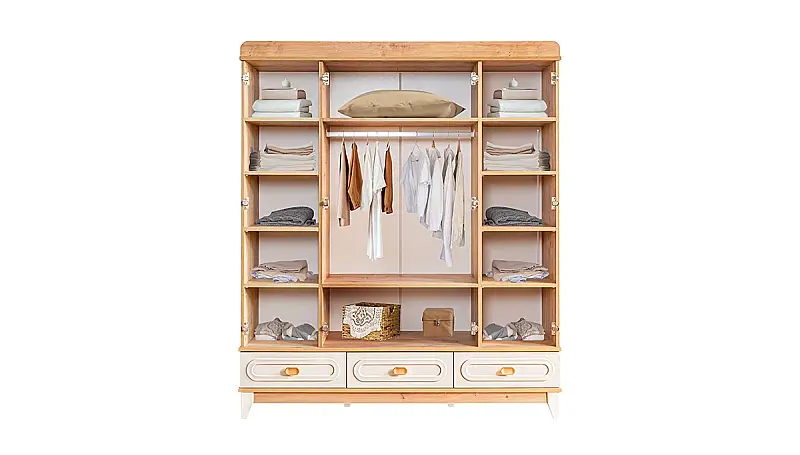 Esila Oak 4-Door Wardrobe - 2