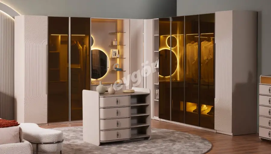 Eyfel Modern Corner Wardrobe - 1