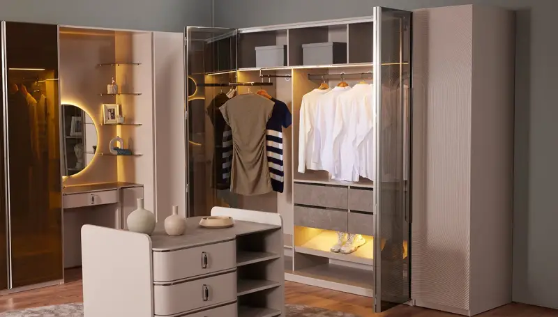 Eyfel Modern Corner Wardrobe - 2