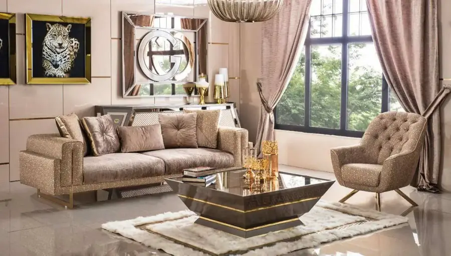 Gudnes Metal Sofa Set - 2