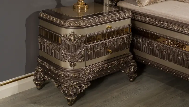 Hanzade Krem Klasik Komodin