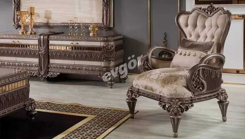 Hanzade Krem Klasik Tekli Koltuk - 1