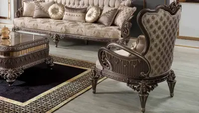 Hanzade Krem Klasik Tekli Koltuk - 2