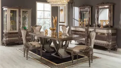 Hanzade Krem Klasik Yemek Odası - 1