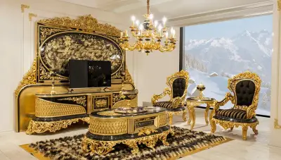 Hazar Black Sofa Set - 2