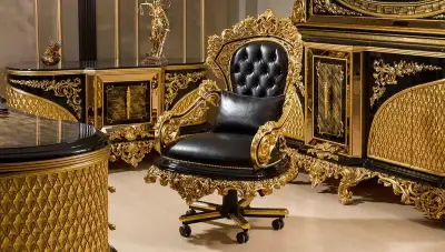 Hazar Black Classic Office Room - 5