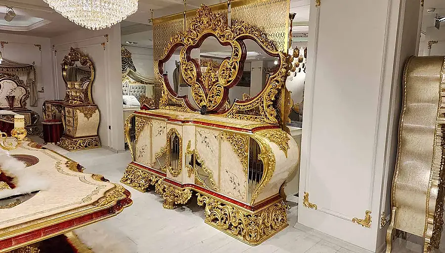 Humeyra Red Classic Console + Mirror - 1