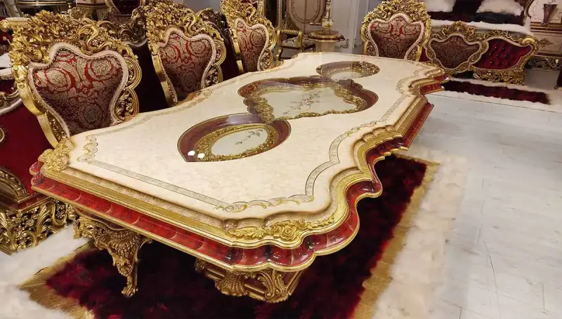 Humeyra Red Classic Dining Table