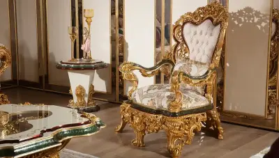 Humeyra Leafy Classic Sofa Set - 4