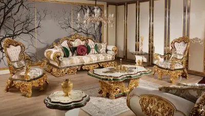 Humeyra Leafy Classic Sofa Set - 1