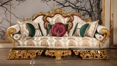 Humeyra Leafy Classic Sofa Set - 2