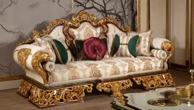 Humeyra Leafy Classic Sofa Set - 3