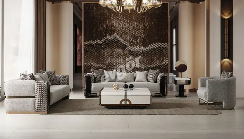Ivory Luxury Sofa Set - 1