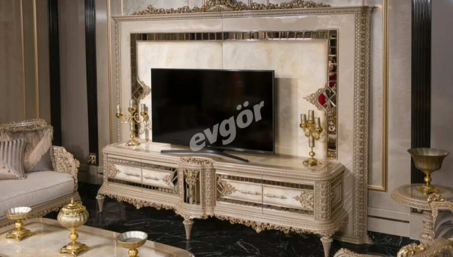 Laleli Krem Klasik TV Ünitesi