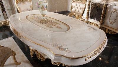 Lapseki Krem Klasik Yemek Masası