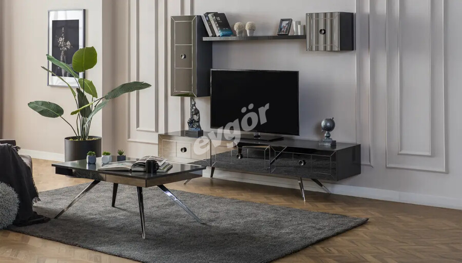 Lekza Antrasit Modern TV Ünitesi