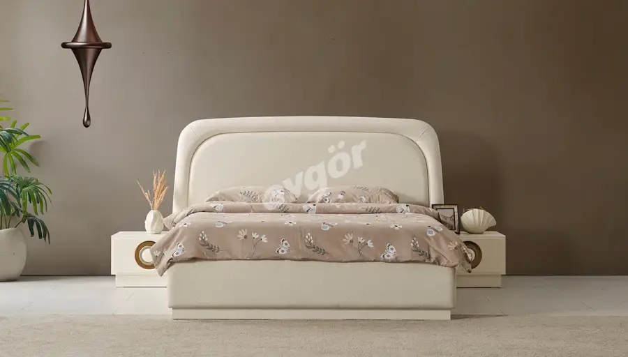 Leza Modern Bedstead with Base (160 cm) - 1