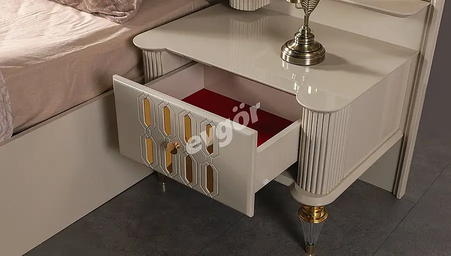 Lostar Cream Luxury Nightstand - 1