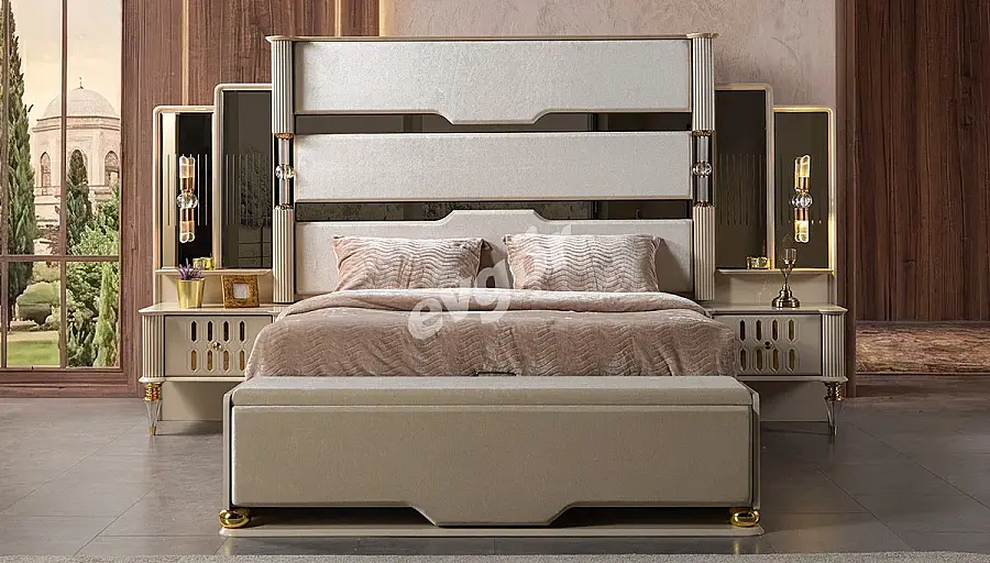 Lostar Cream Luxury Storage Bed - 1