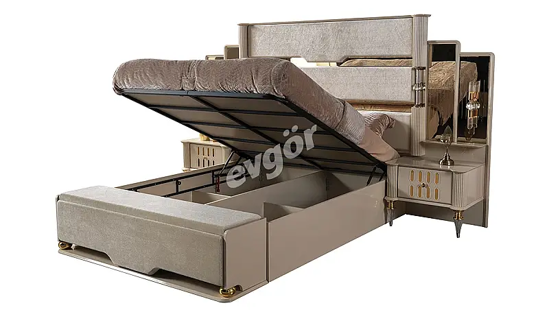 Lostar Cream Luxury Storage Bed - 2