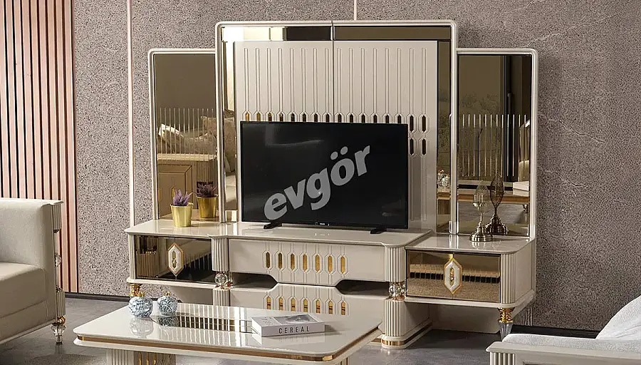 Lostar Cream Luxury TV Unit - 1