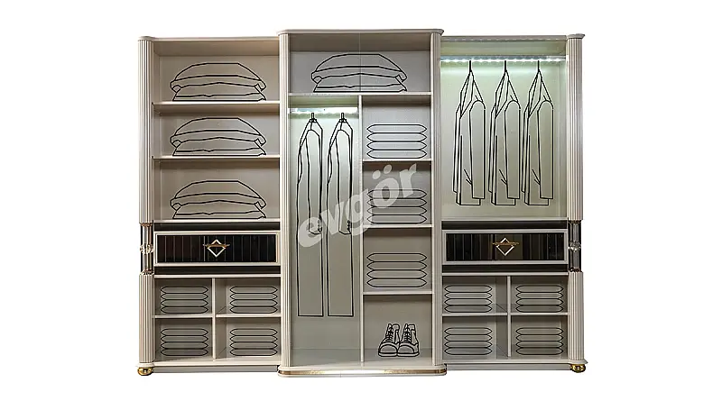 Lostar Cream Luxury Wardrobe - 2