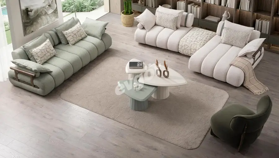 Luna Modern Corner Sofa Set - 1