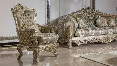 Madalyon Yeşil Klasik Berjer