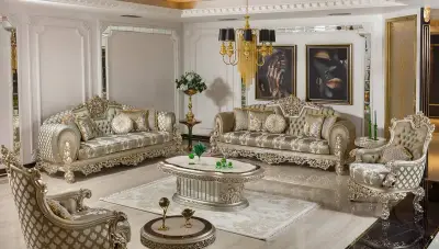 Madalyon Yeşil Klasik Koltuk Takımı - 1