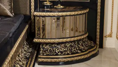 Mahaçkale Siyah Klasik Komodin + Pano